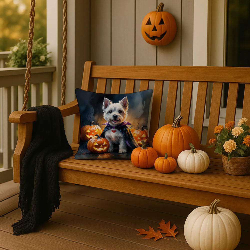 west highland terrier halloween throw pillow with insert - product photo 2 of 8