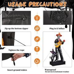 7.3 ft inflatable ghost musician with dog - product photo 3 of 6