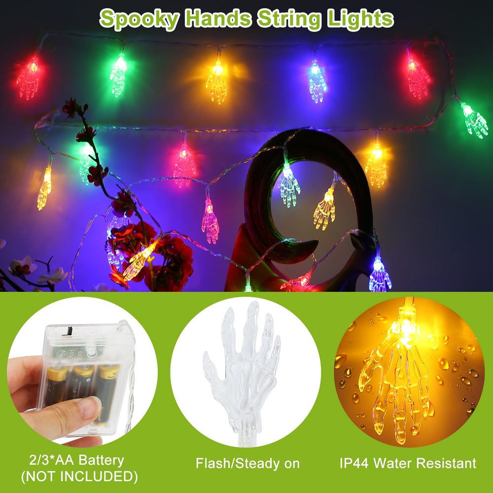 3 set halloween string lights, 50 LEDs on 24 ft - product photo 7 of 10