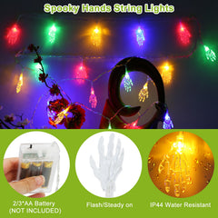 3 set halloween string lights, 50 LEDs on 24 ft - product photo 7 of 10