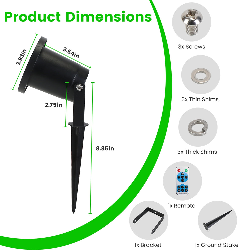 outdoor red and green laser projector light with remote - product photo 3 of 11