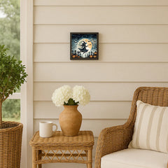 flying witch halloween framed metal print - product photo 5 of 8