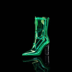 Transparent LED Luminous Platform Heels, Glow In Dark Party Shoes For Women, Non-Slip Casual Nightclub Festival Heels