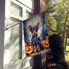 miniature pinscher puppy halloween house flag - product photo 2 of 8