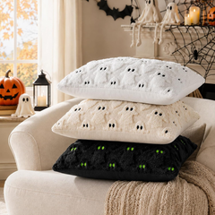 two 18 in ghost throw pillow covers in plush polyester - product photo 4 of 5