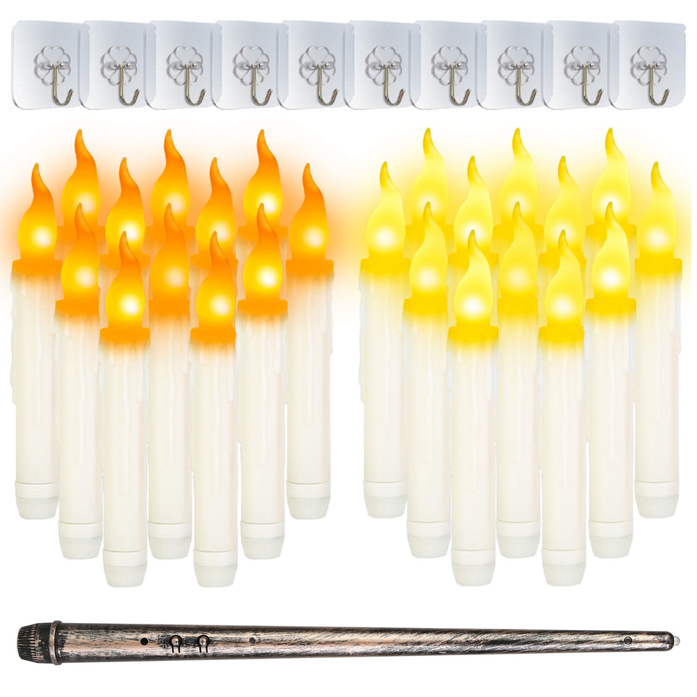12 flameless floating candles with a magic wand remote One Size
