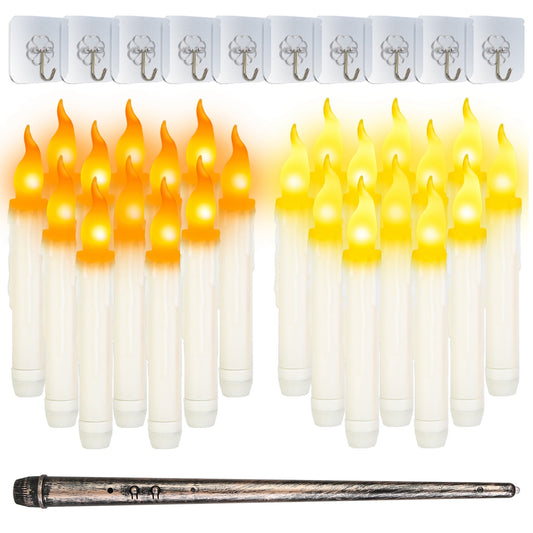 12 flameless floating candles with a magic wand remote One Size