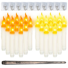 12 flameless floating candles with a magic wand remote One Size