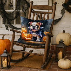 english bulldog puppy halloween throw pillow with insert - product photo 3 of 8