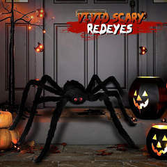 6.6 ft furry giant spider with bendable legs - product photo 2 of 7