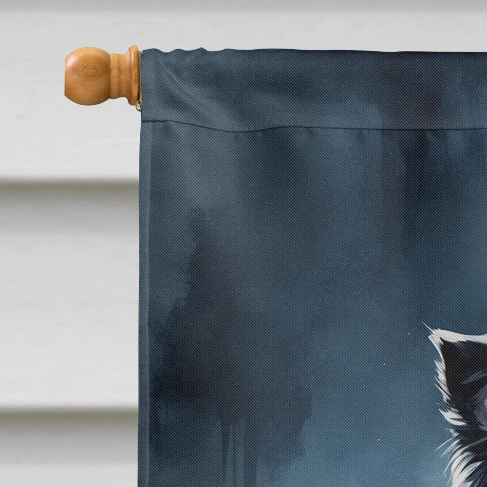 border collie puppy halloween house flag - product photo 3 of 8