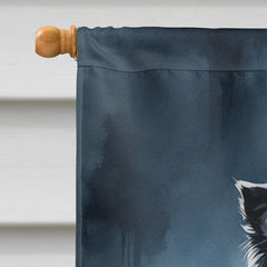 border collie puppy halloween house flag - product photo 3 of 8