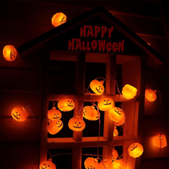 10 ft pumpkin string lights with 20 LEDs - product photo 2 of 7