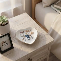 Custom Dog Dad Personalized Heart-Shaped Jewelry Tray