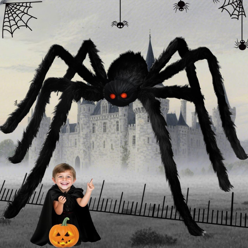6.6 ft furry giant spider with bendable legs 6.6 Ft