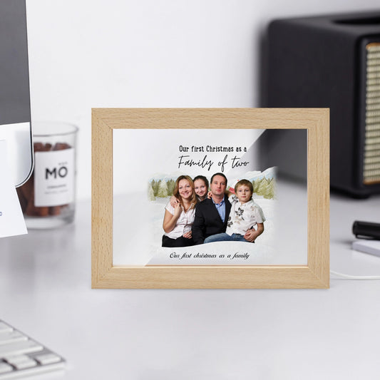 Our first christmas as a family Wooden Framed