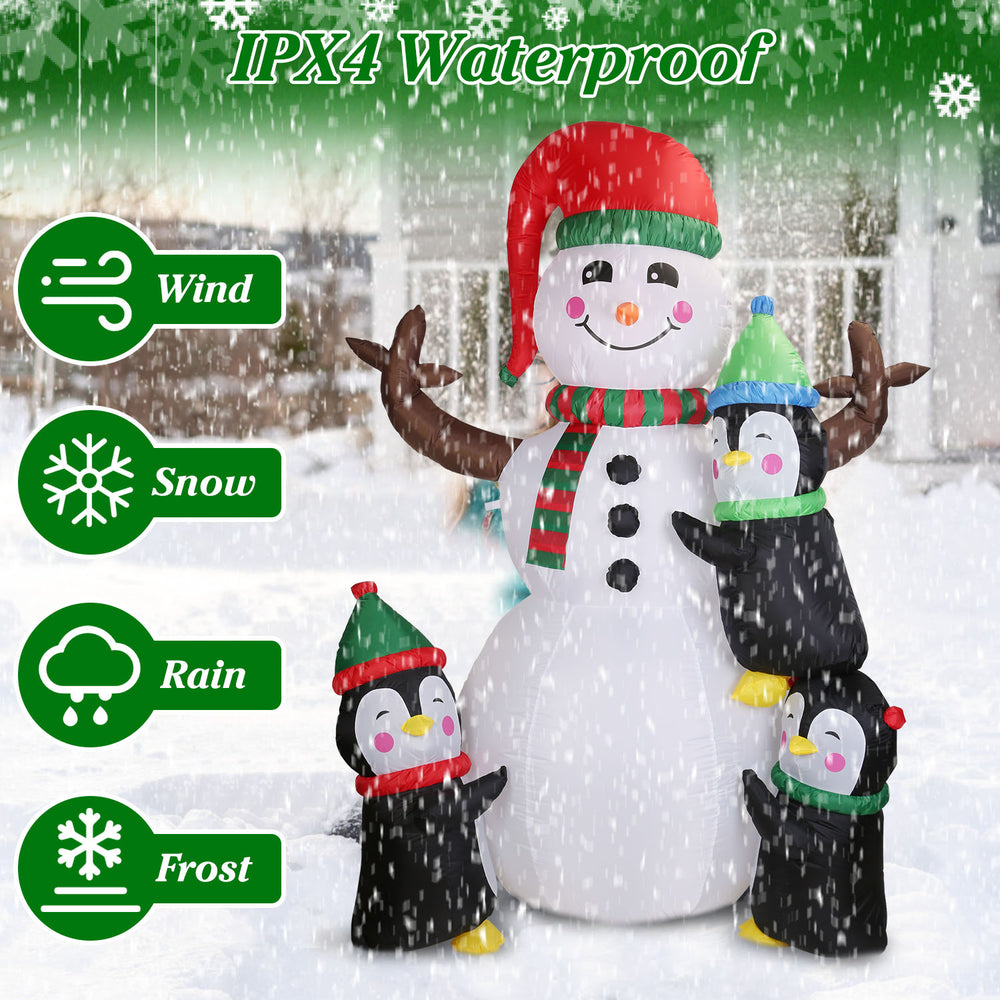 5.9FT Christmas Inflatable Outdoor Decoration Snowman Penguin Blow Up