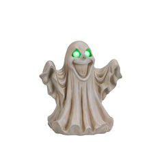Light up ghost resin figure on a plain background, three quarter view, with the arms spread wide