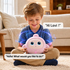 Interactive companion robot side view - carbon fiber shell and rounded design