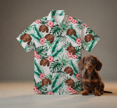 Custom Photo Hawaiian Shirt – Personalized Purple Orchid & Lush Jungle Leaf Tee – Unique DIY Exotic Summer Travel Apparel