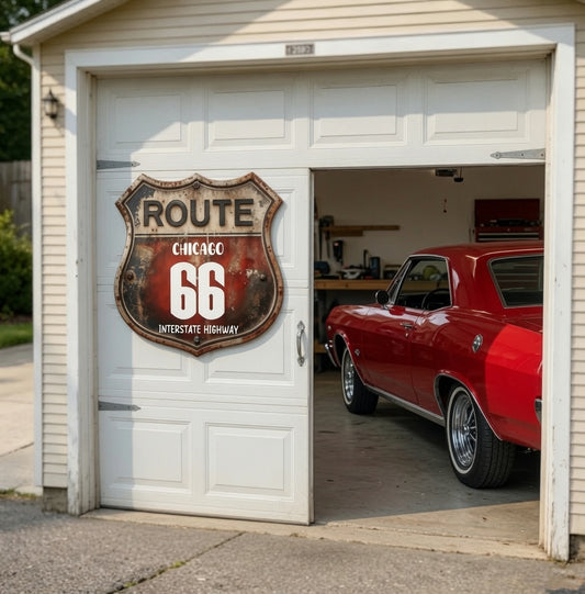 Customized iron plate route signs - You can add your own route numbers, city names or favorite highway text.