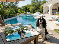 Personalized Cartoon Spaniel Dog Vintage Tin Sign Backyard Patio Decor