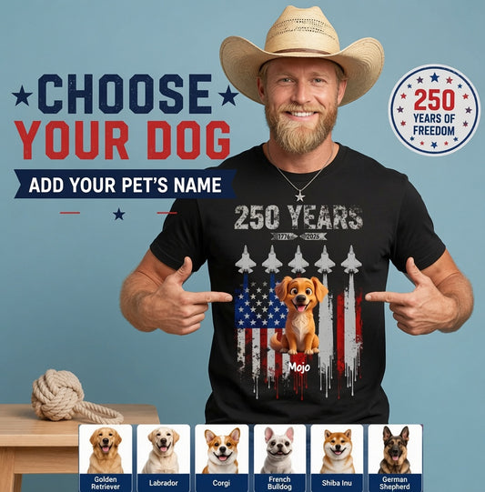 Pets in the U.S. are also getting limited-edition T-shirts for the 250th anniversary
