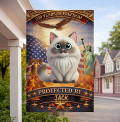 Custom Pet Flag - Personalized America 250th Anniversary Gifts- - Paws Of Freedom