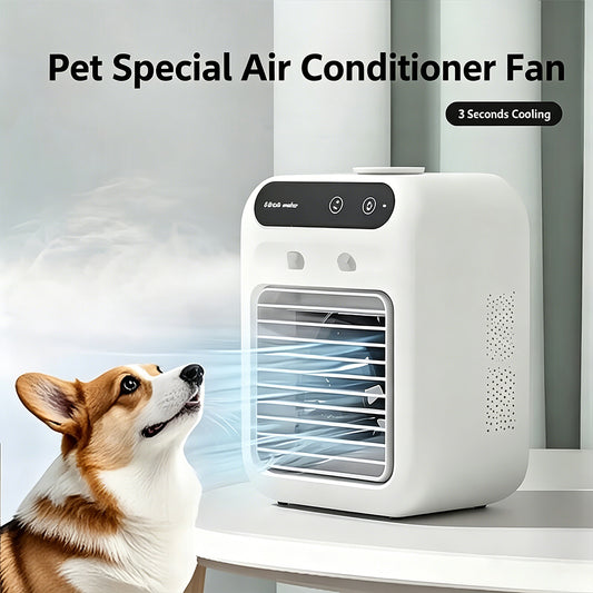 Portable Pet Special Cooling Air Conditioner Fan, Quiet Fast Cool Mini Fan for Dogs & Cats