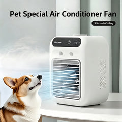 Portable Pet Special Cooling Air Conditioner Fan, Quiet Fast Cool Mini Fan for Dogs & Cats