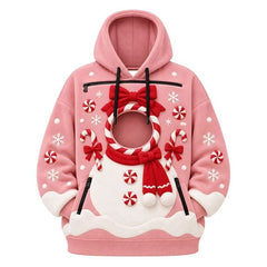 CuddlePaws Christmas Pet Hoodie - 3D Gingerbread Plush Puppy Carrier Sweatshirt | Cozy Front Pet Pouch with Zip Opening | Funny Holiday Matching Outfit Gift for Dog Moms