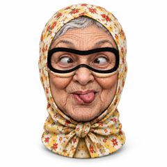 Grandma Alpine Balaclava Ski Mask - Full Head and Neck Coverage Winter Face Warmer in Cute Mixed Prints, Lightweight Stretch Polyester Breathable Windproof Hood for Skiing Snowboarding and Cold Weather, Kiss/Blue/Yellow/Pink/Red