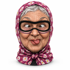 Grandma Alpine Balaclava Ski Mask - Full Head and Neck Coverage Winter Face Warmer in Cute Mixed Prints, Lightweight Stretch Polyester Breathable Windproof Hood for Skiing Snowboarding and Cold Weather, Kiss/Blue/Yellow/Pink/Red