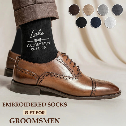 Wedding Socks For Groomsmen, Groom Wedding Gifts - Personalized Socks