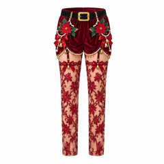 Red naughty knickers - holiday briefs with funny Christmas print