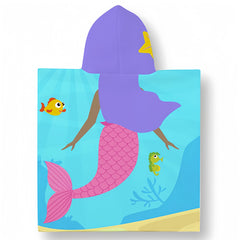 Mermaid Personalized Kids Poncho Beach & Pool Towel