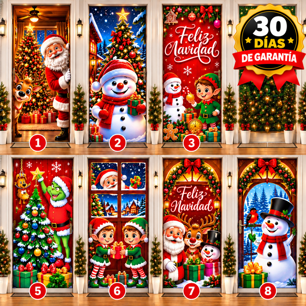Christmas stretch door cover festive door skin product photo 1
