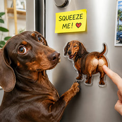Custom Pet Booty-up Balls Squishy Magnet – Personalized Cat & Dog Balls Memorial Stress Relief Magnet with Magnetic & Adhesive Mount