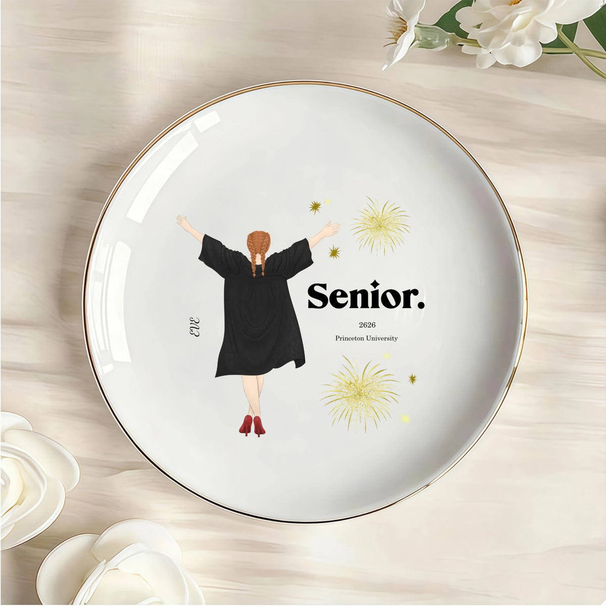Custom Graduation Season Personalized Round Jewelry Dish