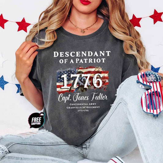 Descendant of a Patriot Shirt, Revolutionary War Heritage Tee, Vintage American Revolution Gift