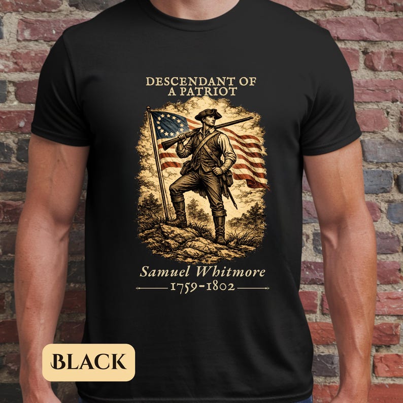 Descendant of a Patriot Shirt, Custom Revolutionary War Ancestor Tee, America 250 Shirt