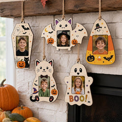 Halloween wooden photo frame decorations, wall-mounted photo frames, suitable for indoor decoration