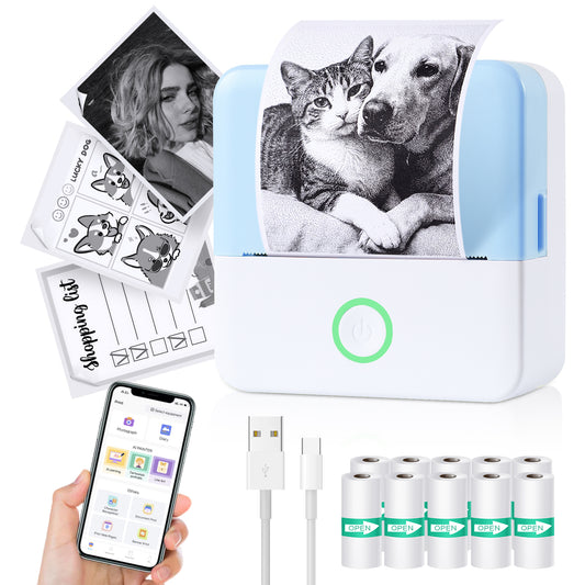 Mini Portable Bluetooth Thermal Printer | Inkless Pocket Sticker & Photo Printer for Notes, Lists & DIY Art