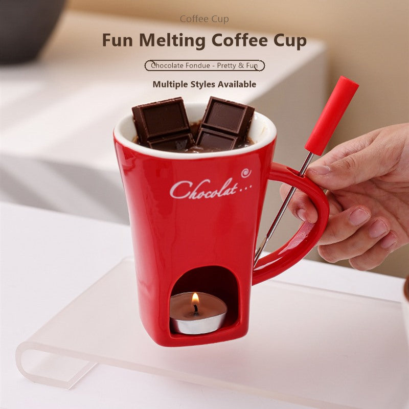 Christmas chocolate melting oven ceramic hot pot cup Microwave oven heated cheese Halloween cup