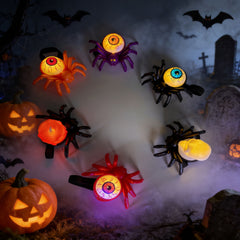 Halloween glowing spider lantern, eye-shaped candles, skull wristbands, handbands lights