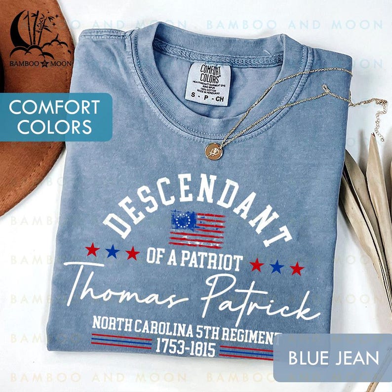 Personalized Descendant of a Patriot TShirt, Daughters of the American Revolution, Sons of the American Revolution Shirt