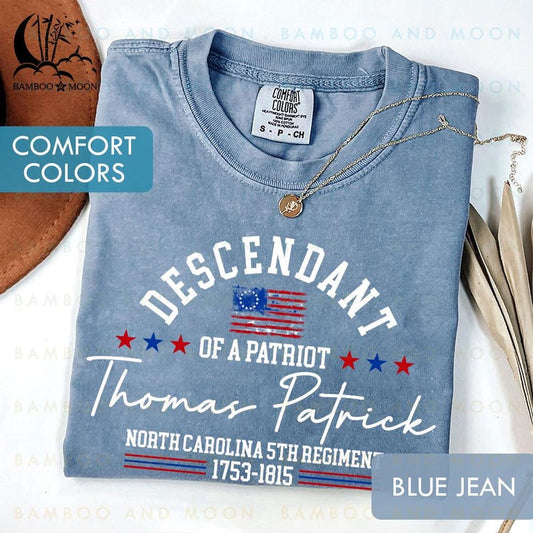 Personalized Descendant of a Patriot TShirt, Daughters of the American Revolution, Sons of the American Revolution Shirt
