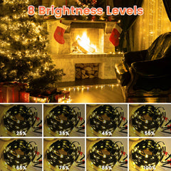 330FT 1000LED String Lights Outdoor Christmas Decoration Lights with Remote IP44 Waterproof 8 Lighting Modes 8 Brightness Timer Plug In Fairy Light Xm