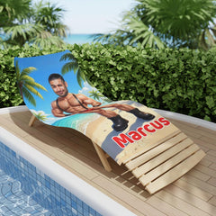 Custom Muscle Beach Towel with Face, Funny Gift for Him, Bachelor Party Gift, Workout Lovers.