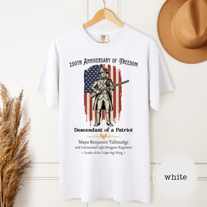 Custom Descendant of a Patriot Shirt, Vintage American Flag Graphic on Comfort Colors Tee, Revolutionary War Heritage TShirt, 250th Birthday